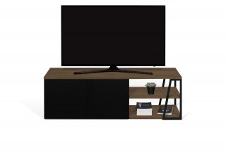 Meuble TV design ALBI en bois noyer/noir